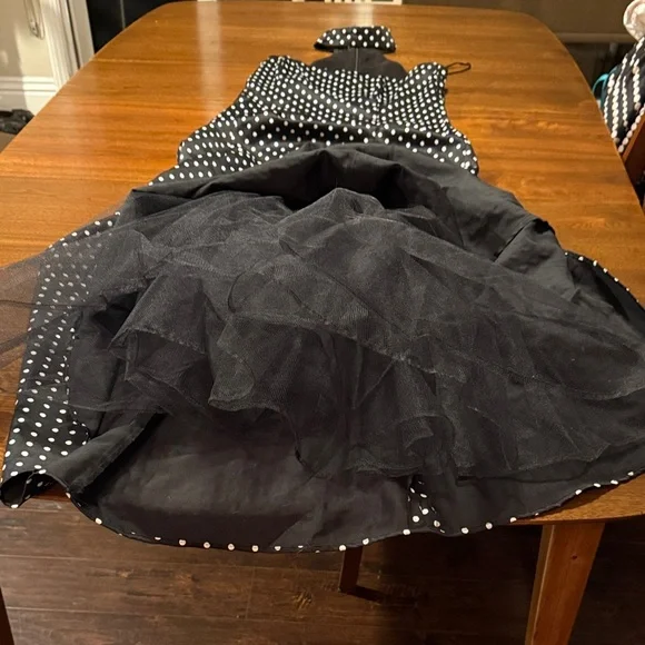 Jessica McClintock for Gunne Sax, Strapless Collared PolkaDot Holiday Party xmas - Picture 11 of 16